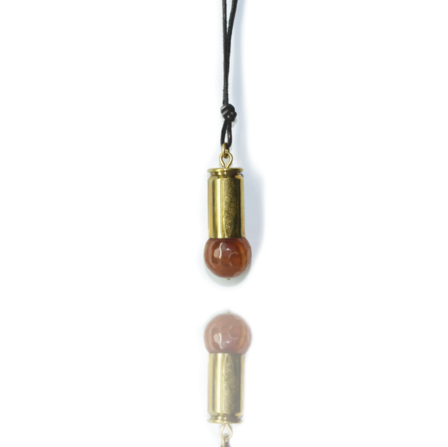 MAKE LOVE NOT WAR necklace agate stone